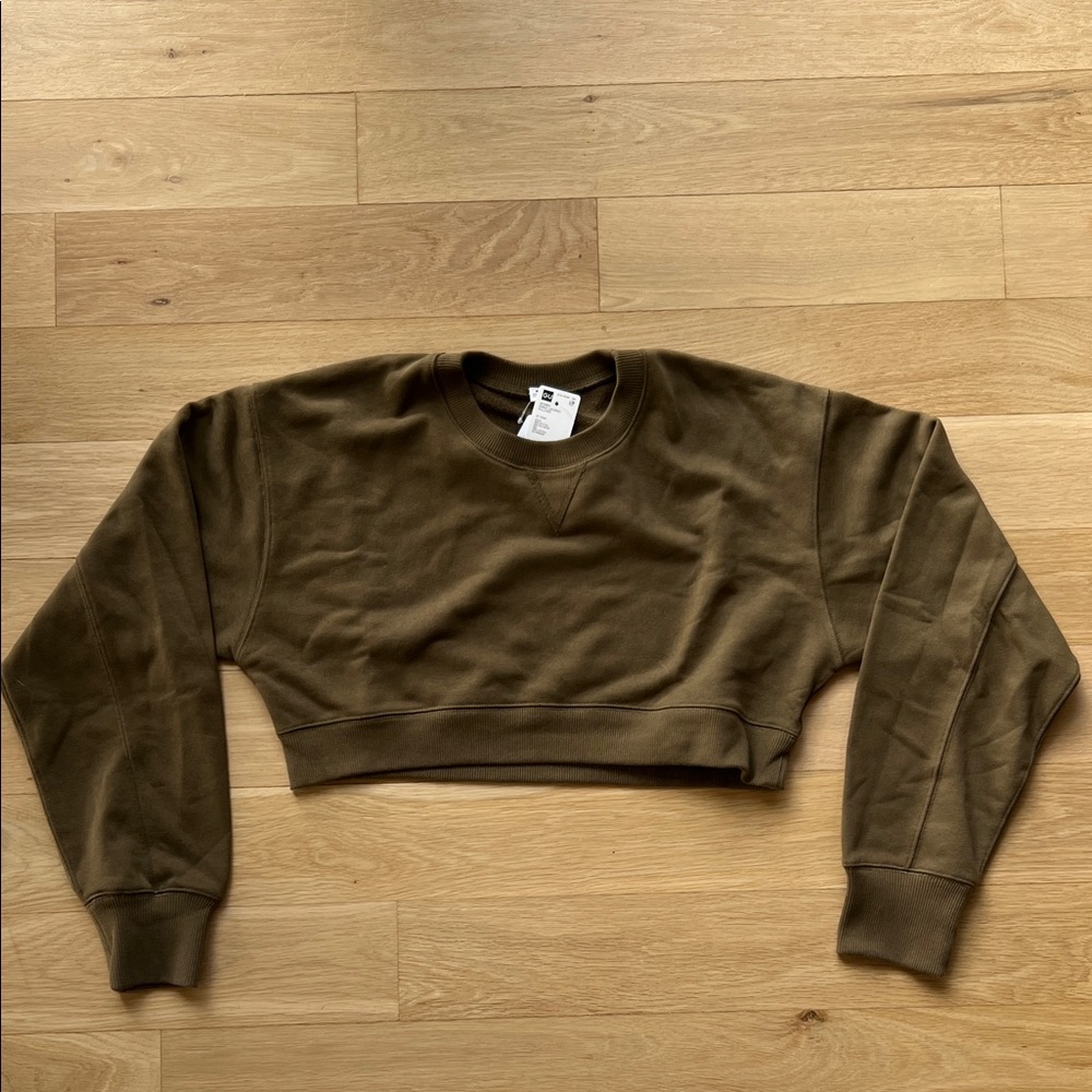 Olive Green Cropped Sweatshirt from GU